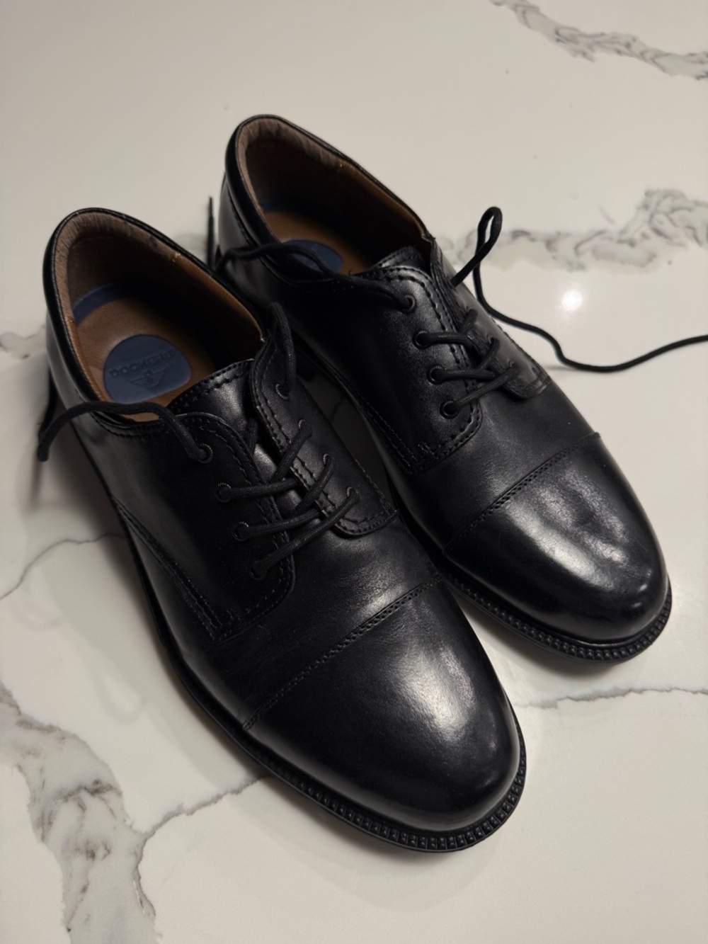 Dockers Black Cap-Toe Derby Dress Shoes